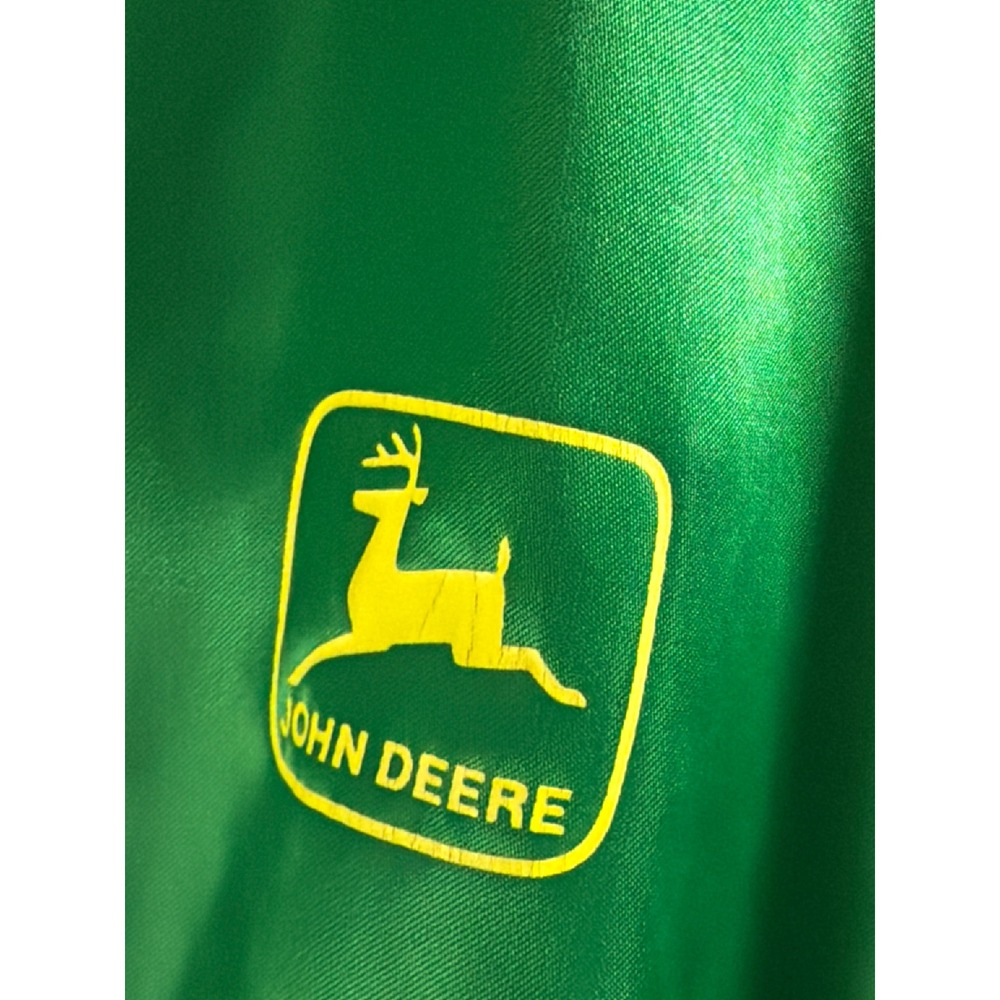 Vintage John Deere Auburn Sportswear Green Satin Bomber Jacket Mens Large USA - Picture 5 of 12
